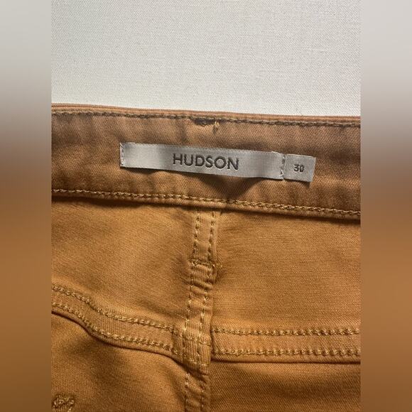 NWT Hudson Rosie High-Rise Wide Leg Ankle Jean Coated Denim Tobacco Brown Sze 30 - Picture 5 of 8